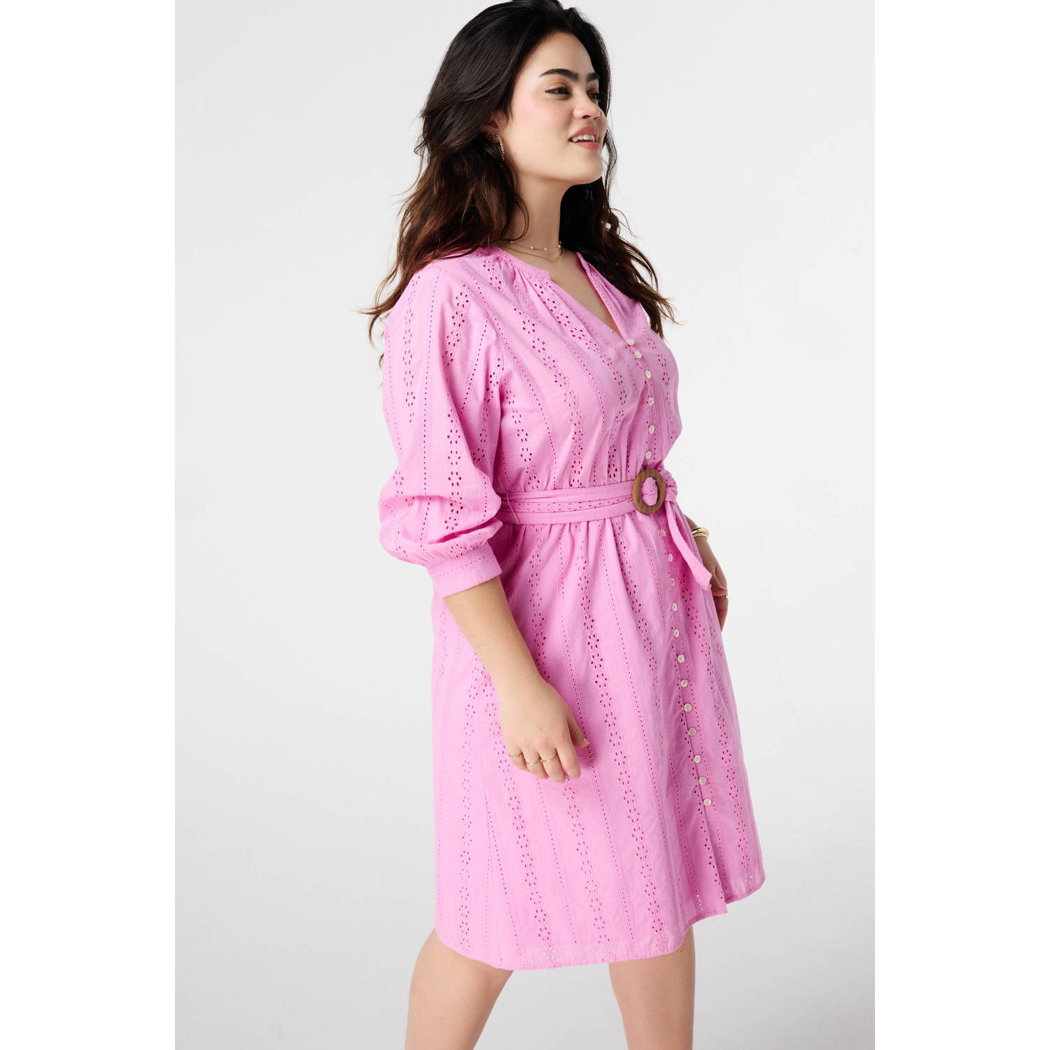 MS Mode blousejurk broderie roze