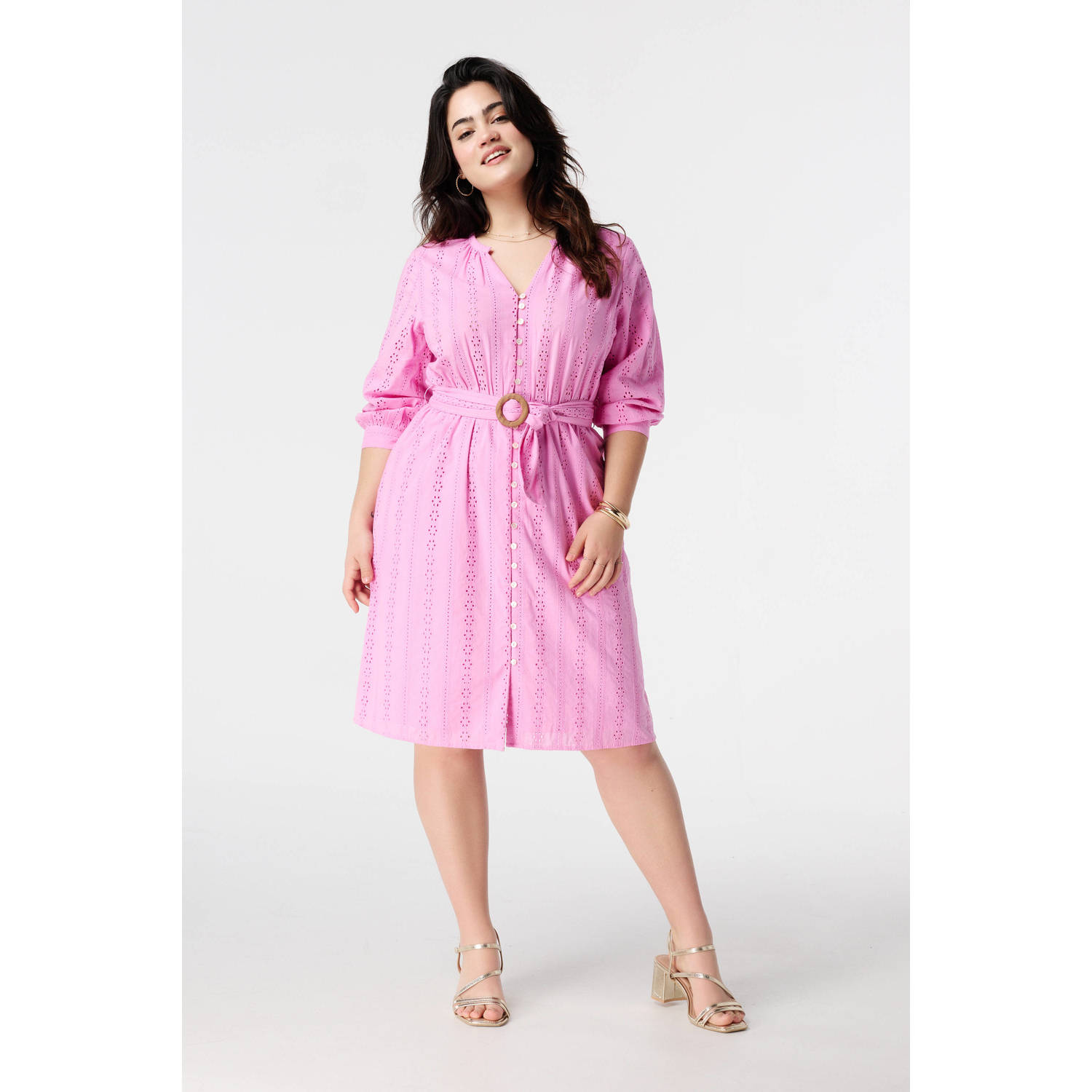 MS Mode blousejurk broderie roze