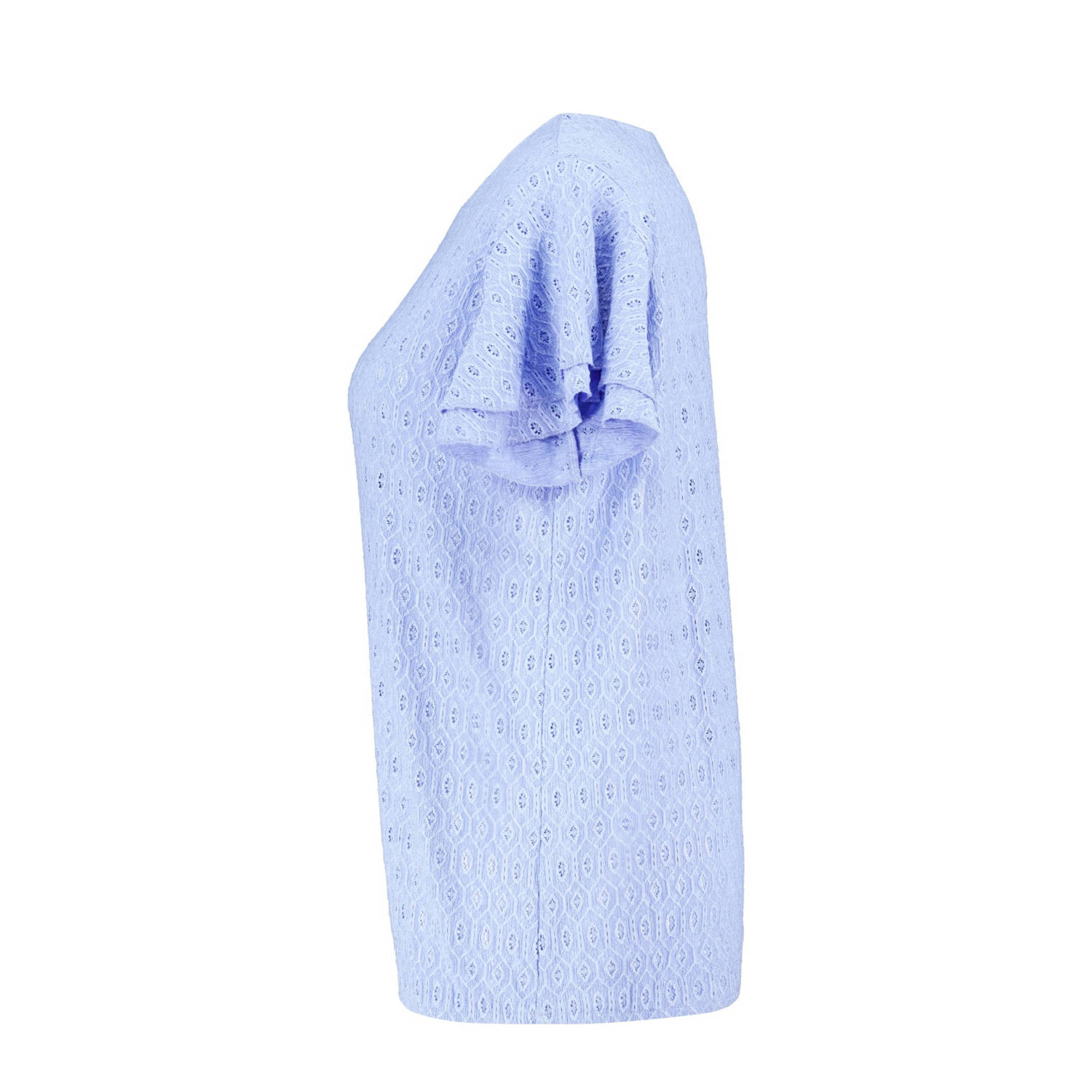 MS Mode top lichtblauw broderie