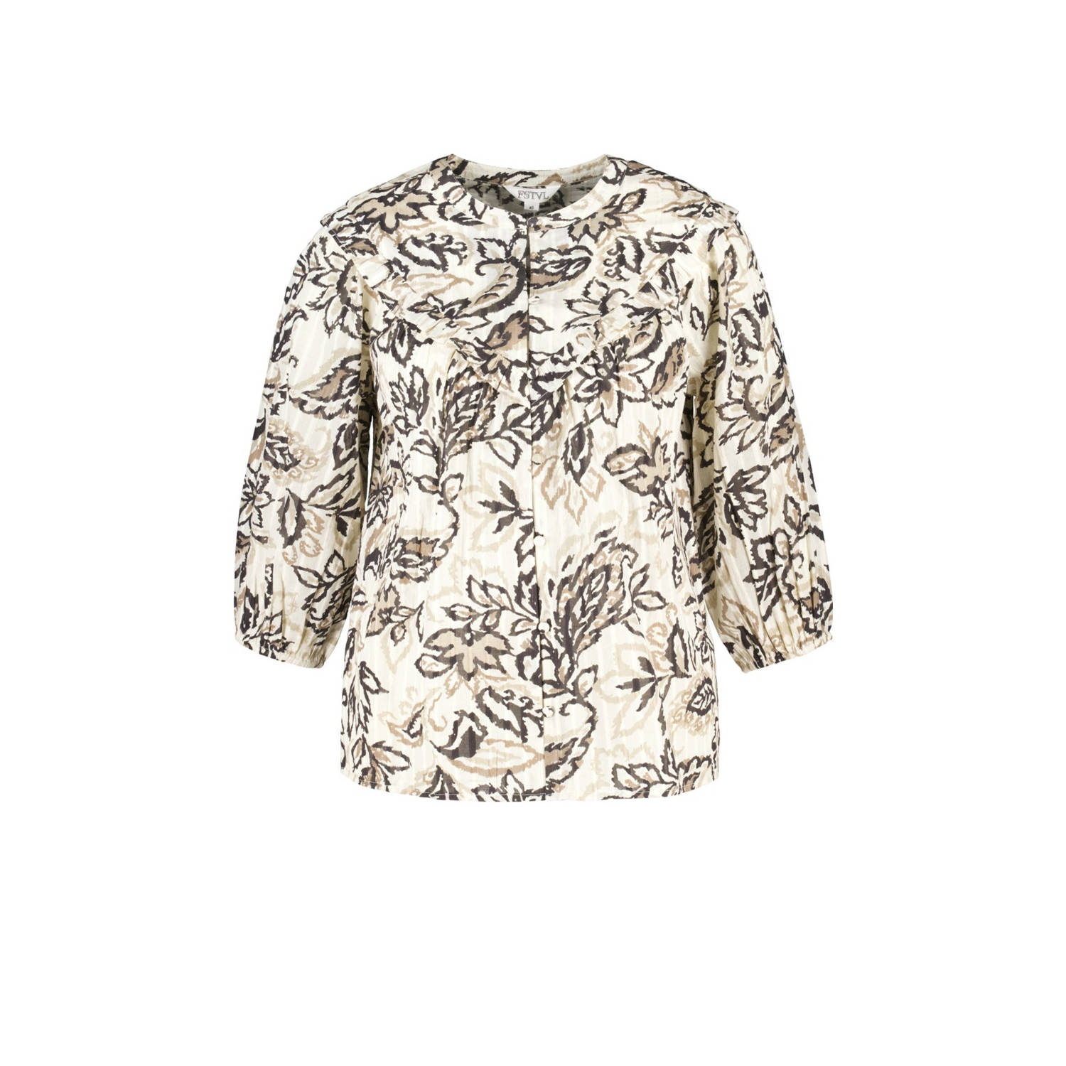 MS Mode blouse taupe met lurex