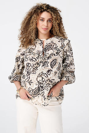blouse taupe met lurex