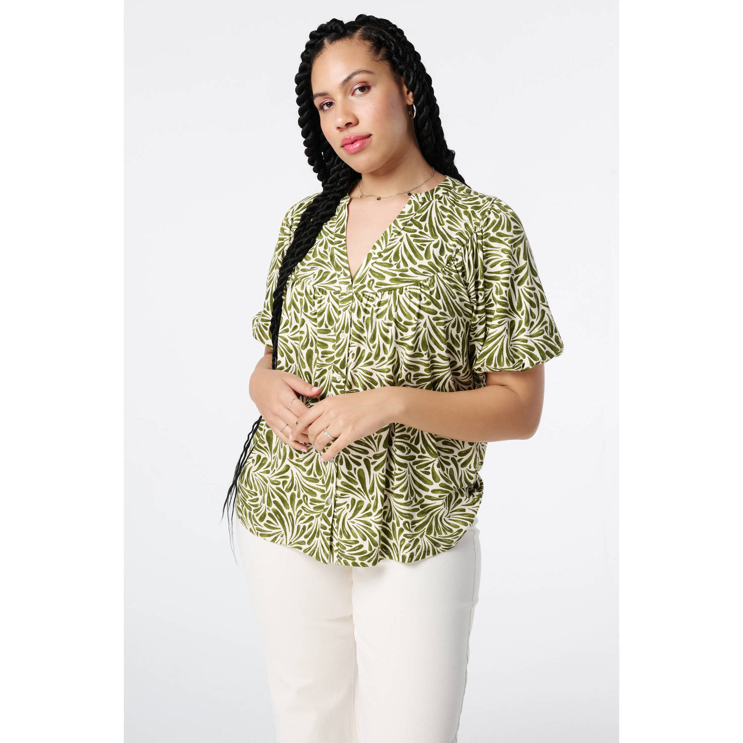 MS Mode blouse olijfgroen
