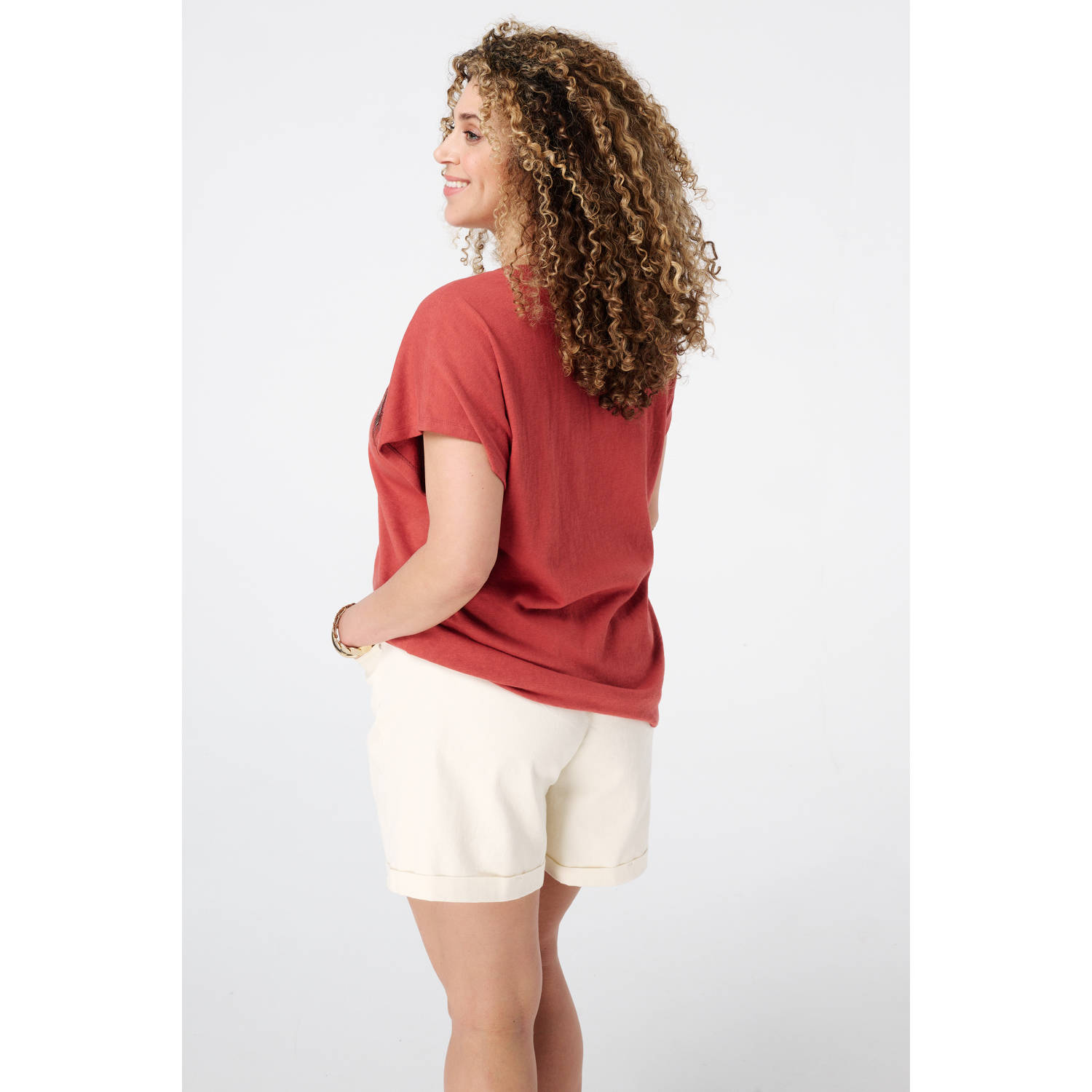 MS Mode T-shirt koraalrood
