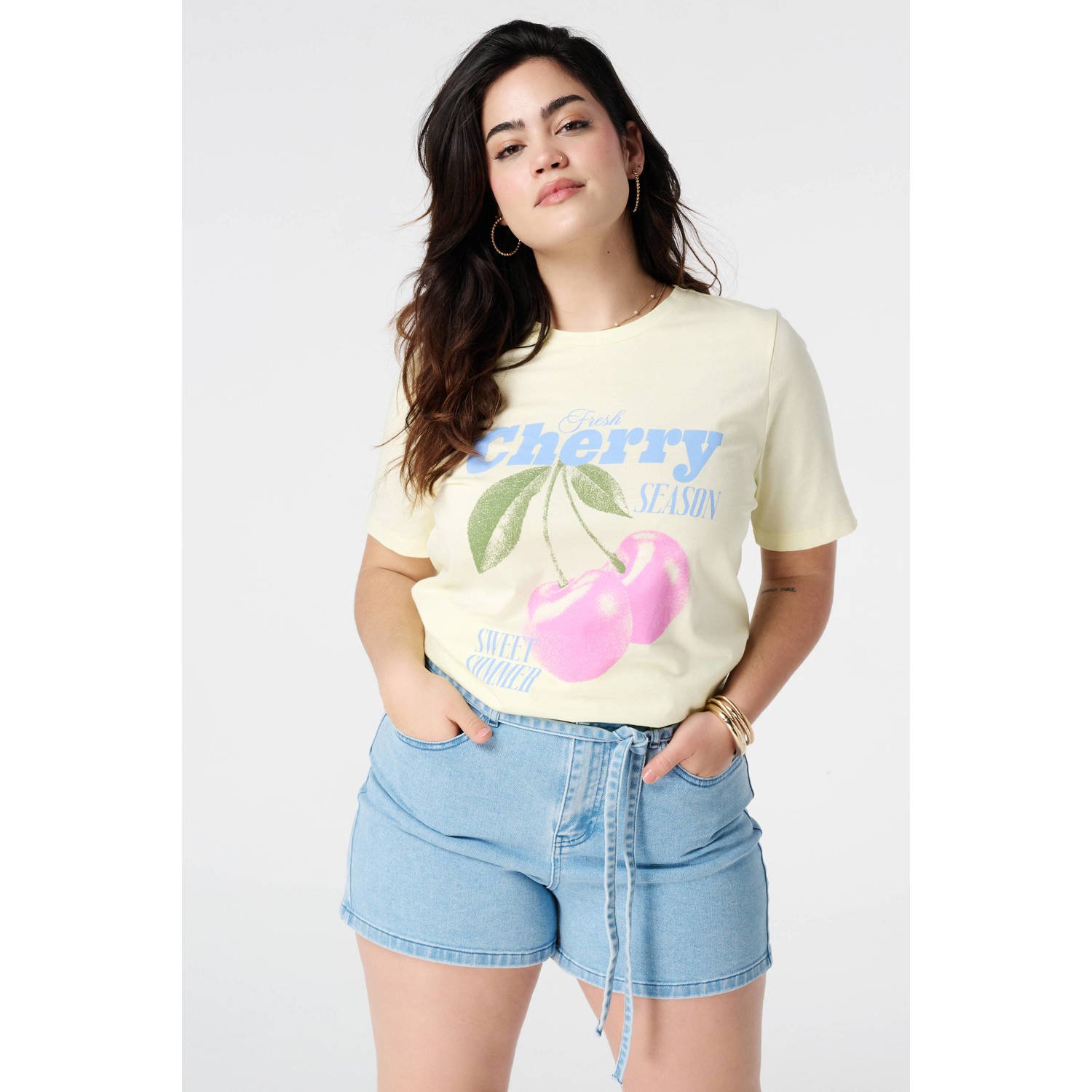 MS Mode T-shirt lichtgeel