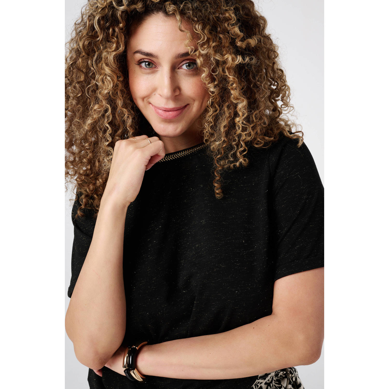MS Mode top zwart met lurex