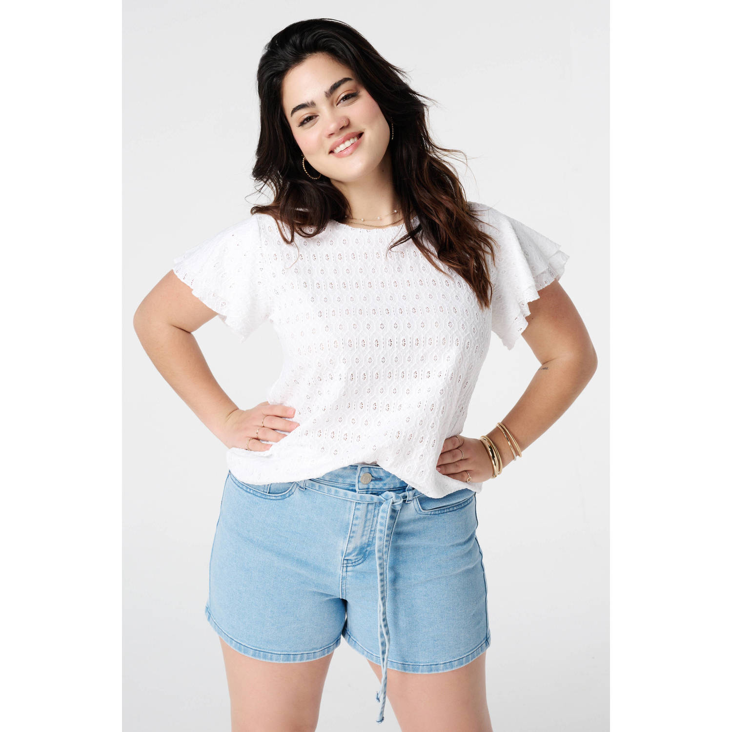 MS Mode top wit broderie