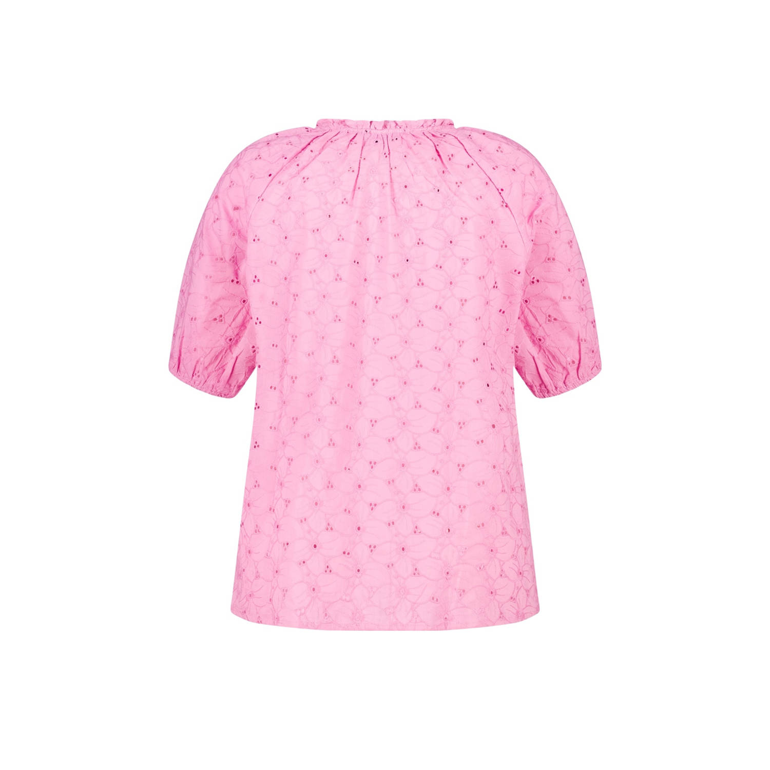 MS Mode blouse roze broderie