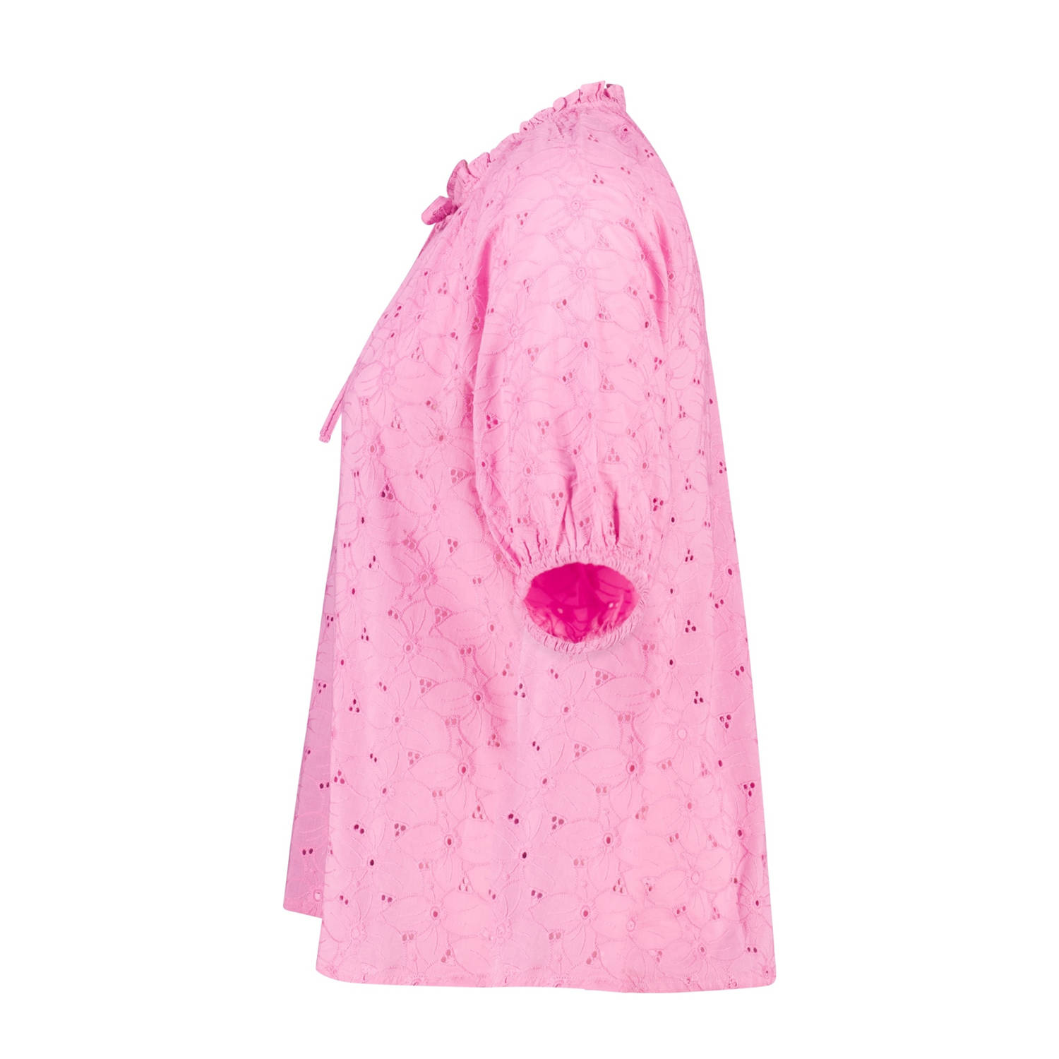 MS Mode blouse roze broderie