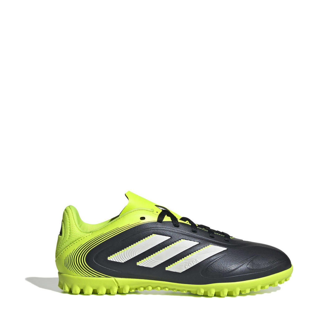 Zwart, wit en gele jongens en meisjes adidas Performance Copa Pure III Club TF junior voetbalschoenen van imitatieleer/voering: mesh/voetbed: eva