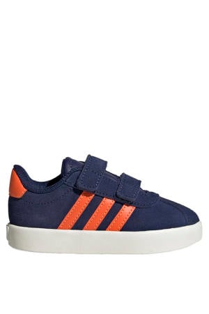 VL Court 3.0 suede sneakers donkerblauw/oranje