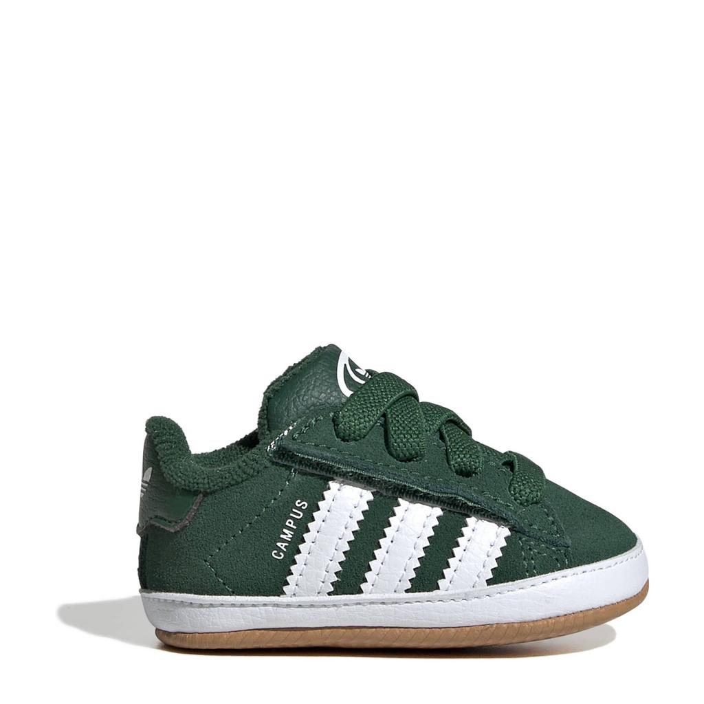 Donkergroen en witte jongens en meisjes adidas Originals Campus 00s sneakers van suéde/voering: mesh/voetbed: eva met elastische veter- met klittenbandsluiting