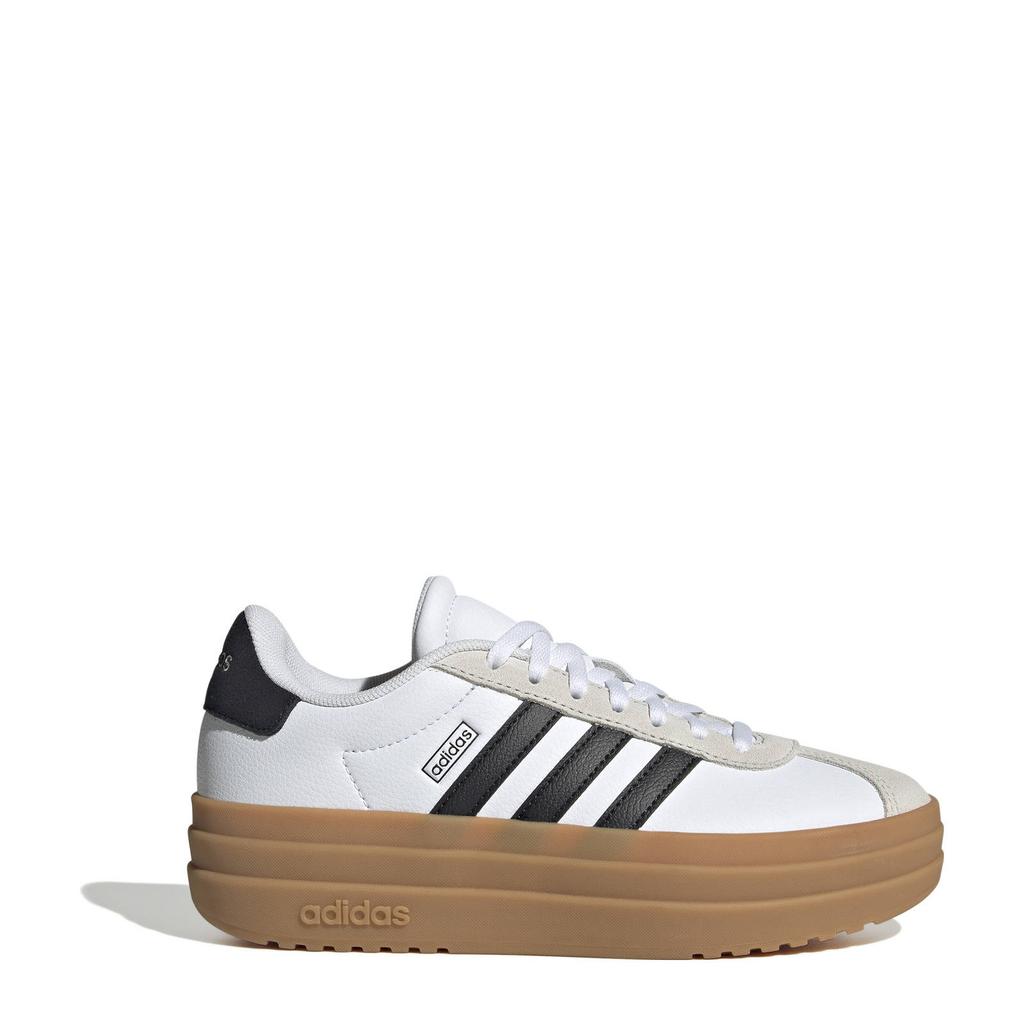 Wit en zwarte jongens en meisjes adidas Sportswear VL Court Bold suede sneakers met veters