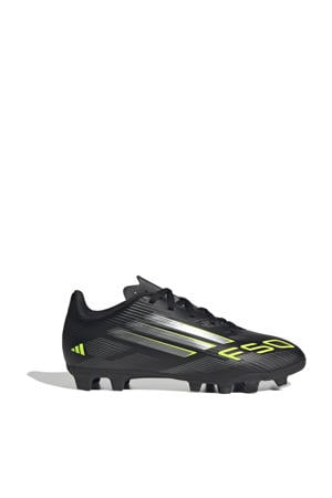 junior voetbalschoenen zwart/zilvergrijs/geel