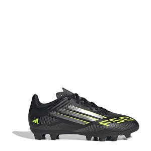 junior voetbalschoenen zwart/zilvergrijs/geel