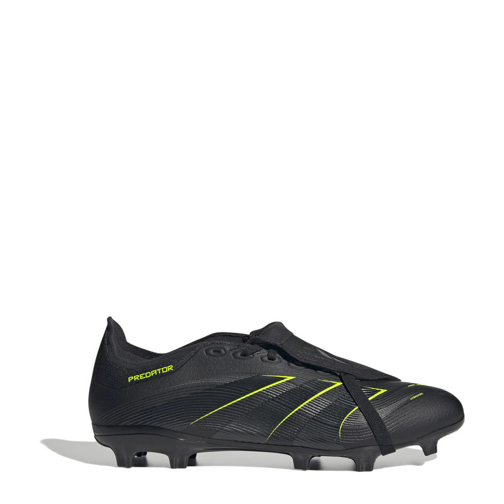 Zwart, antraciet en gele unisex adidas Performance Predator League FT senior voetbalschoenen van imitatieleer/voering: mesh/voetbed: eva