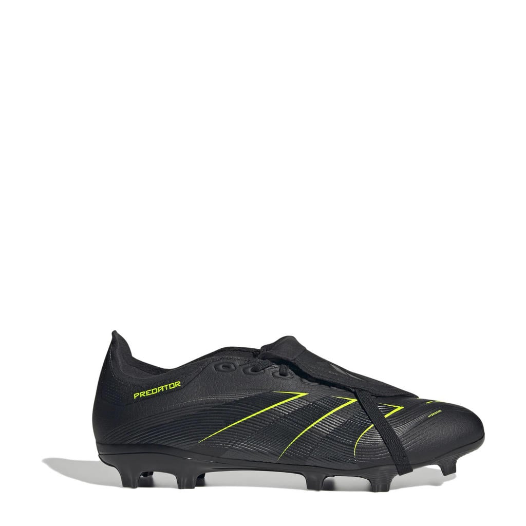 Zwart, antraciet en gele unisex adidas Performance Predator League FT senior voetbalschoenen van imitatieleer/voering: mesh/voetbed: eva