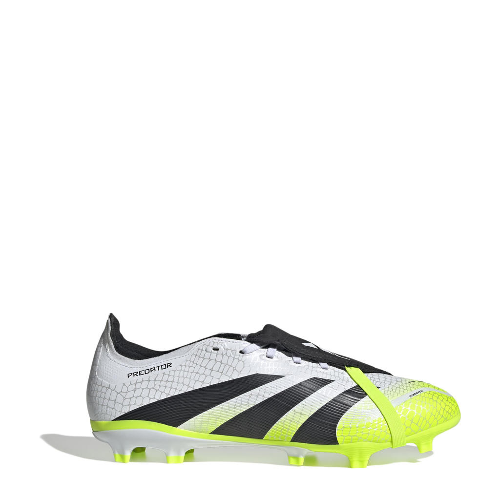 Wit, zwart en gele unisex adidas Performance Predator League FT senior voetbalschoenen van imitatieleer/voering: mesh/voetbed: eva