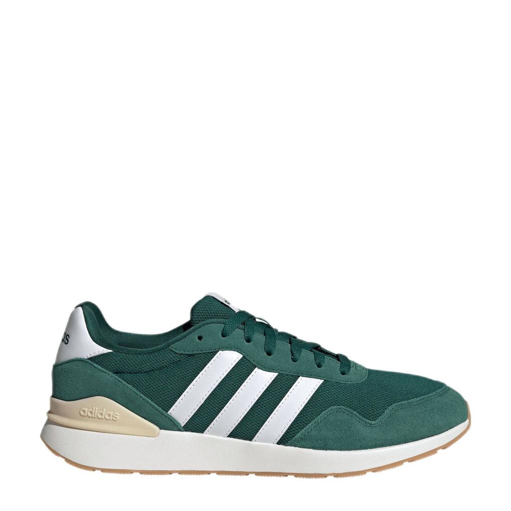 Donkergroen en witte heren adidas Sportswear Run 60s 4.0 sneakers van mesh-leer/voering: mesh/voetbed: eva met veters