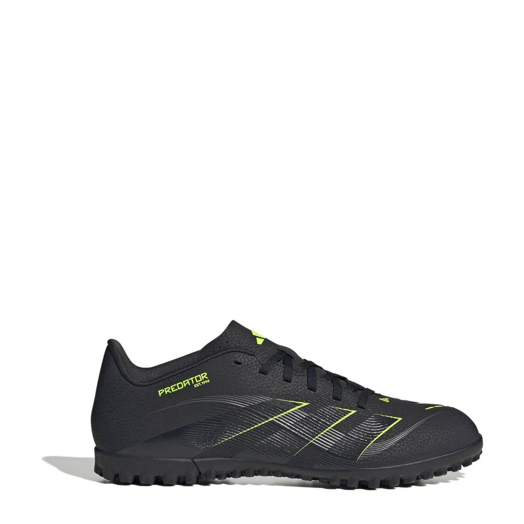 Zwart en antraciete heren adidas Performance Predator Club senior voetbalschoenen van imitatieleer/voering: mesh/voetbed: eva