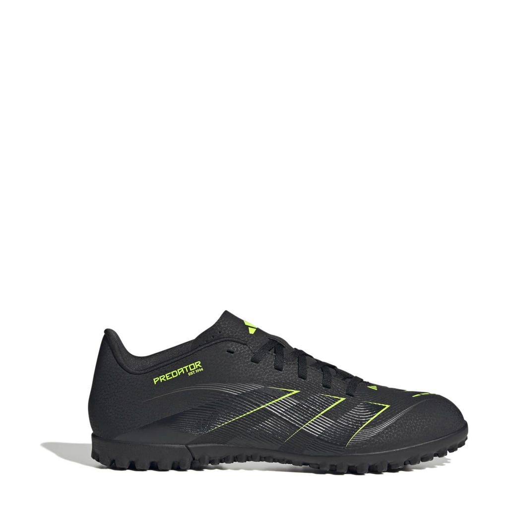 Zwart en antraciete heren adidas Performance Predator Club senior voetbalschoenen van imitatieleer/voering: mesh/voetbed: eva