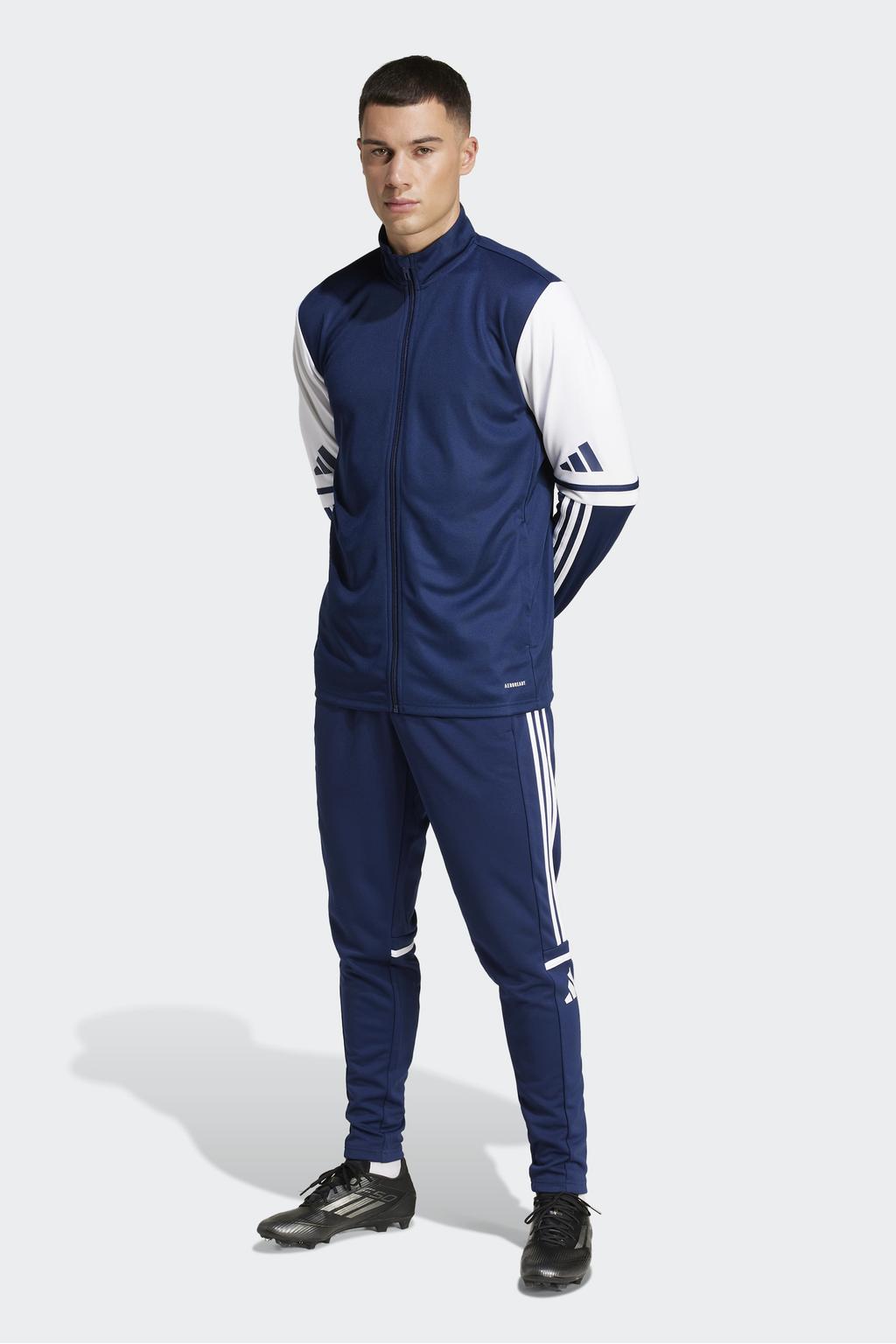 Donkerblauwe heren adidas Performance Senior trainingsbroek Squadra 25 van polyester