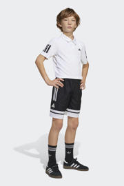 thumbnail: Zwart en witte jongens en meisjes adidas Performance Junior voetbalshort Squadra 25 van polyester met ritssluiting