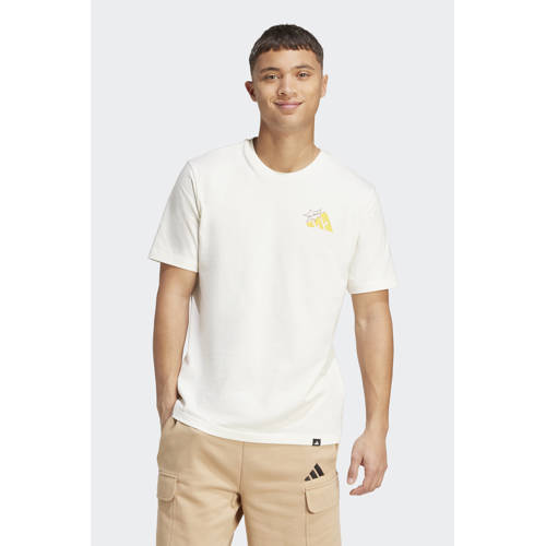 adidas Sportswear T-shirt wit/geel afbeelding