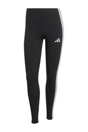 thumbnail: Zwart en lichtroze dames adidas Sportswear sportlegging van katoen met slim fit, regular waist en logo dessin