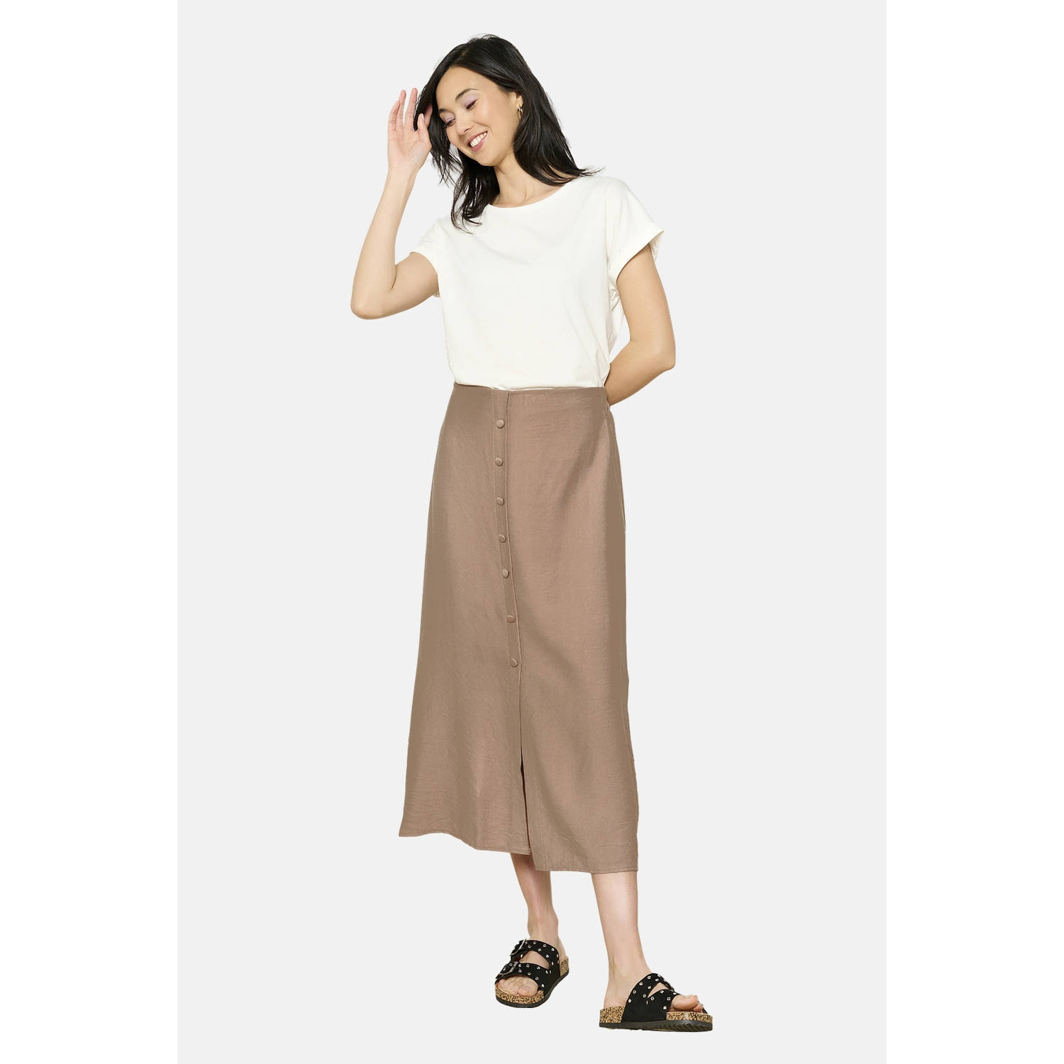 LOLALIZA midi rok beige