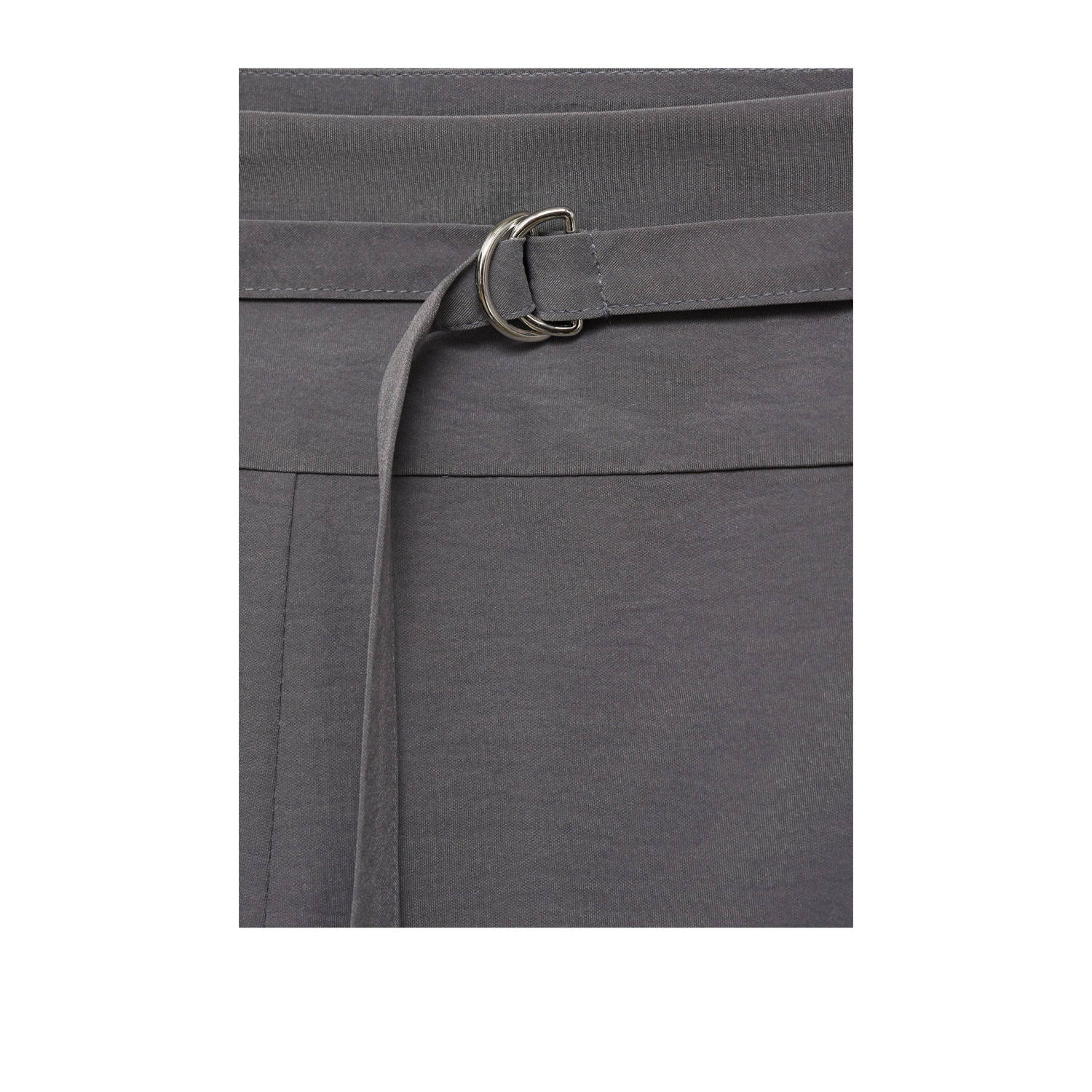 Mango wide leg regular waist pantalon grijs