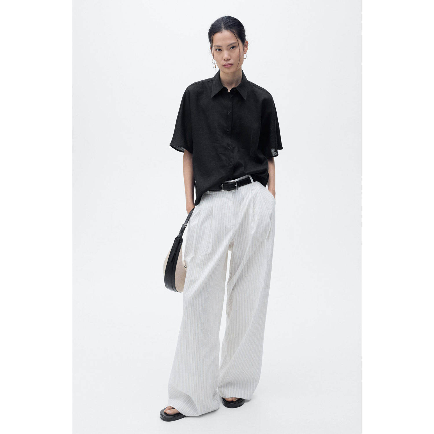 Mango linnen blouse zwart