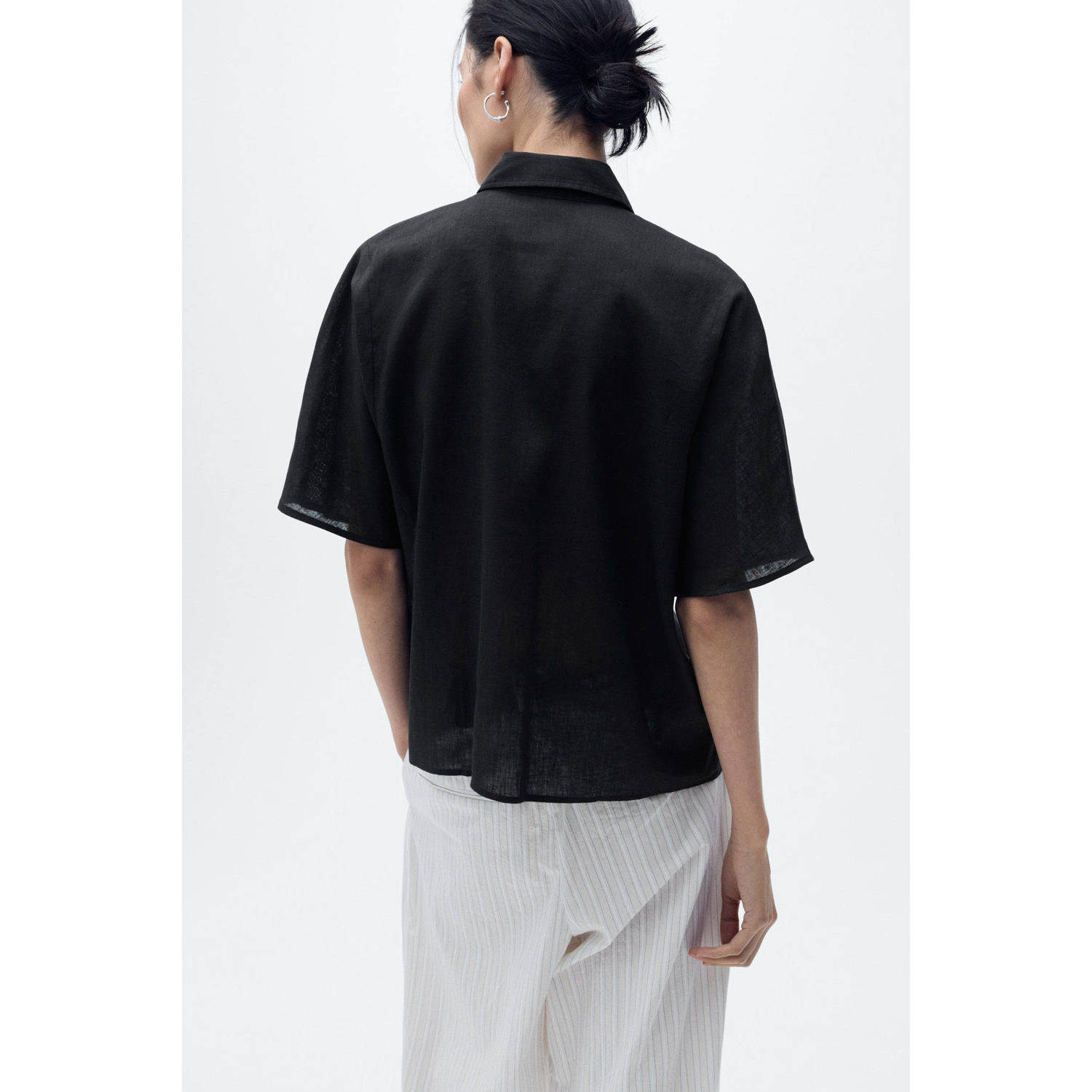 Mango linnen blouse zwart