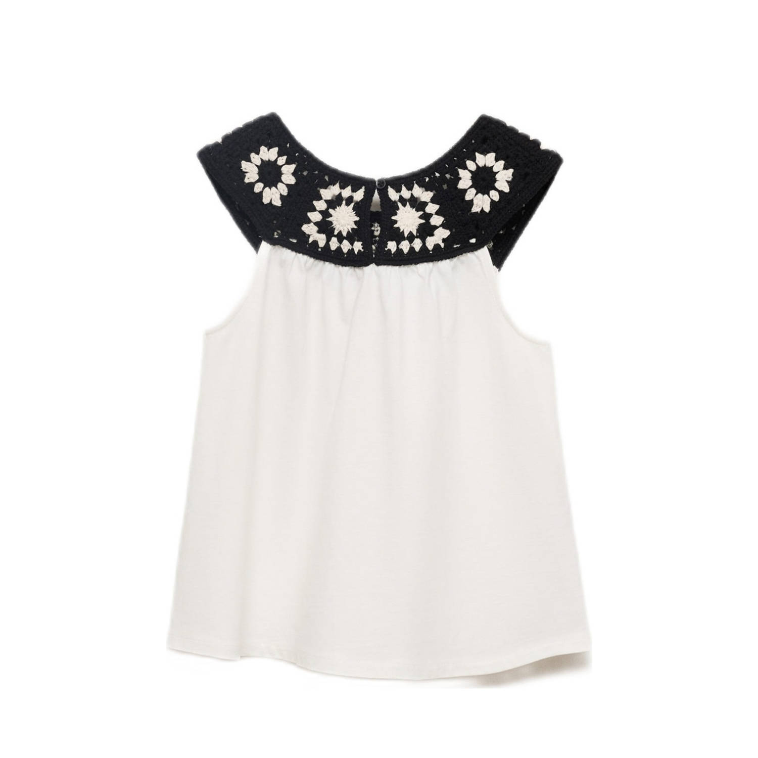 Mango Kids mouwloze top wit gehaakt
