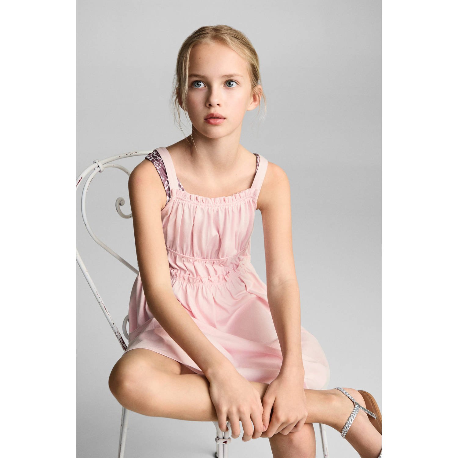 Mango Kids zomerjurk lichtroze