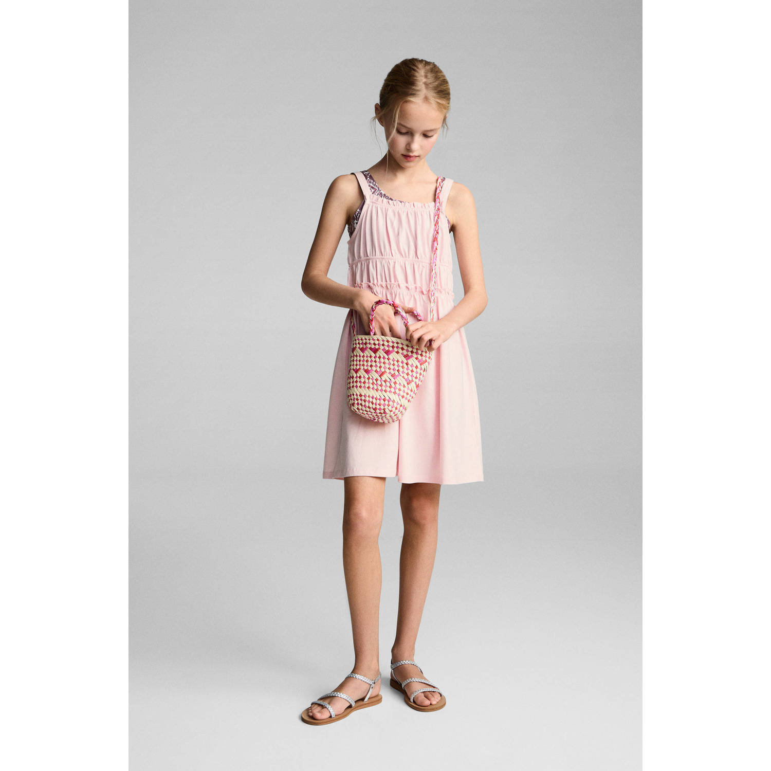 Mango Kids zomerjurk lichtroze