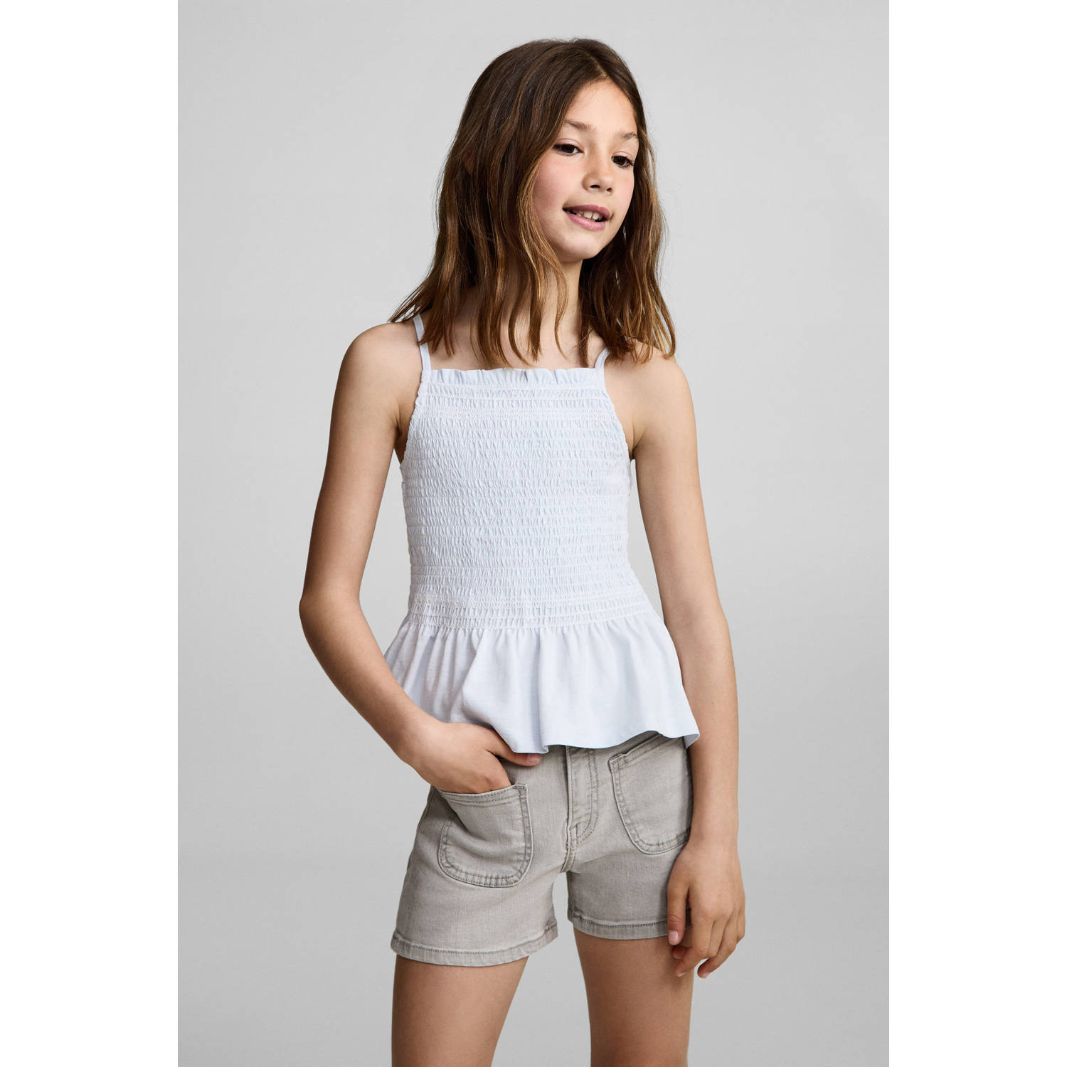 Mango Kids denim short grey denim