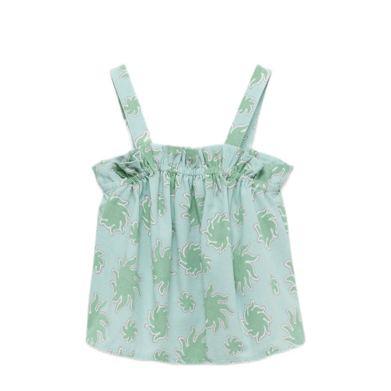Mango Kids mouwloze top lichtgroen