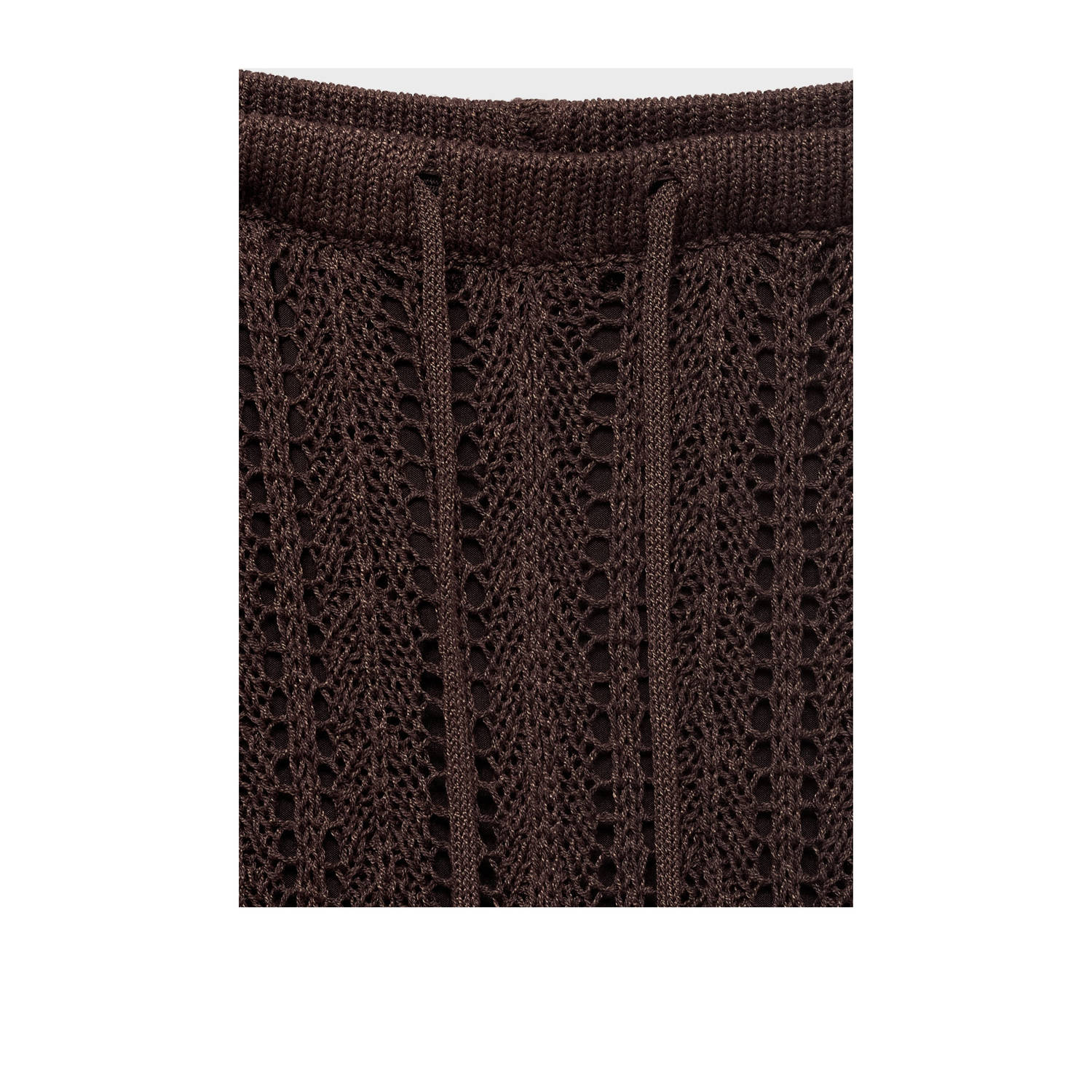 Mango straight regular waist broek bruin gehaakt