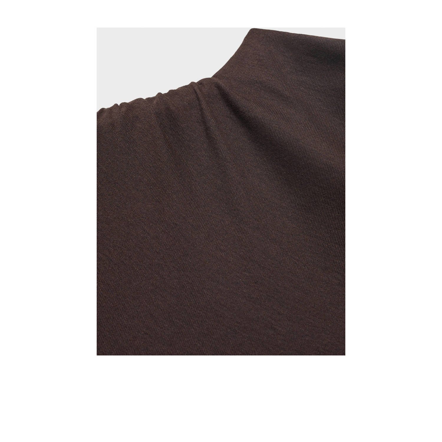 Mango midi jurk donkerbruin