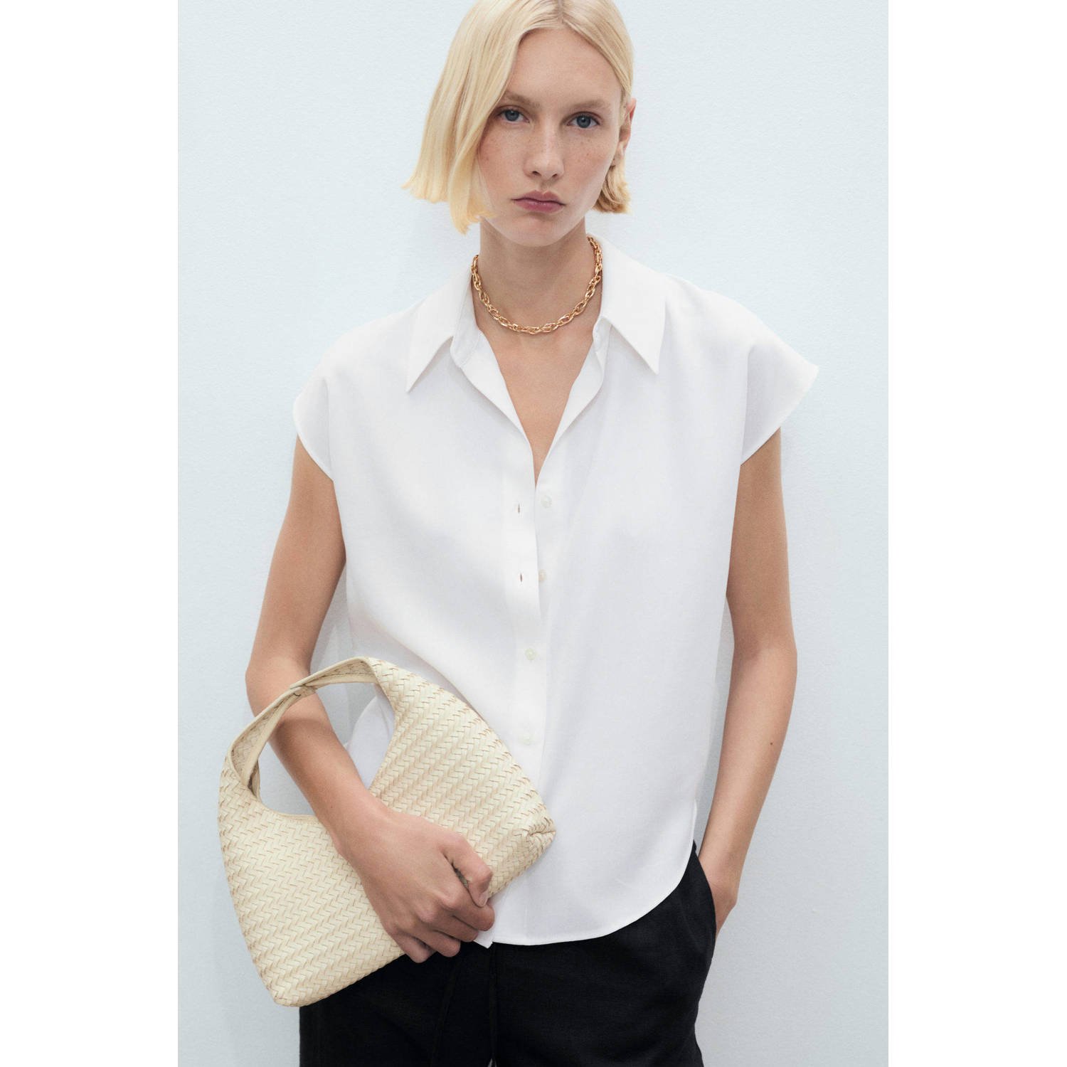 Mango blouse ecru