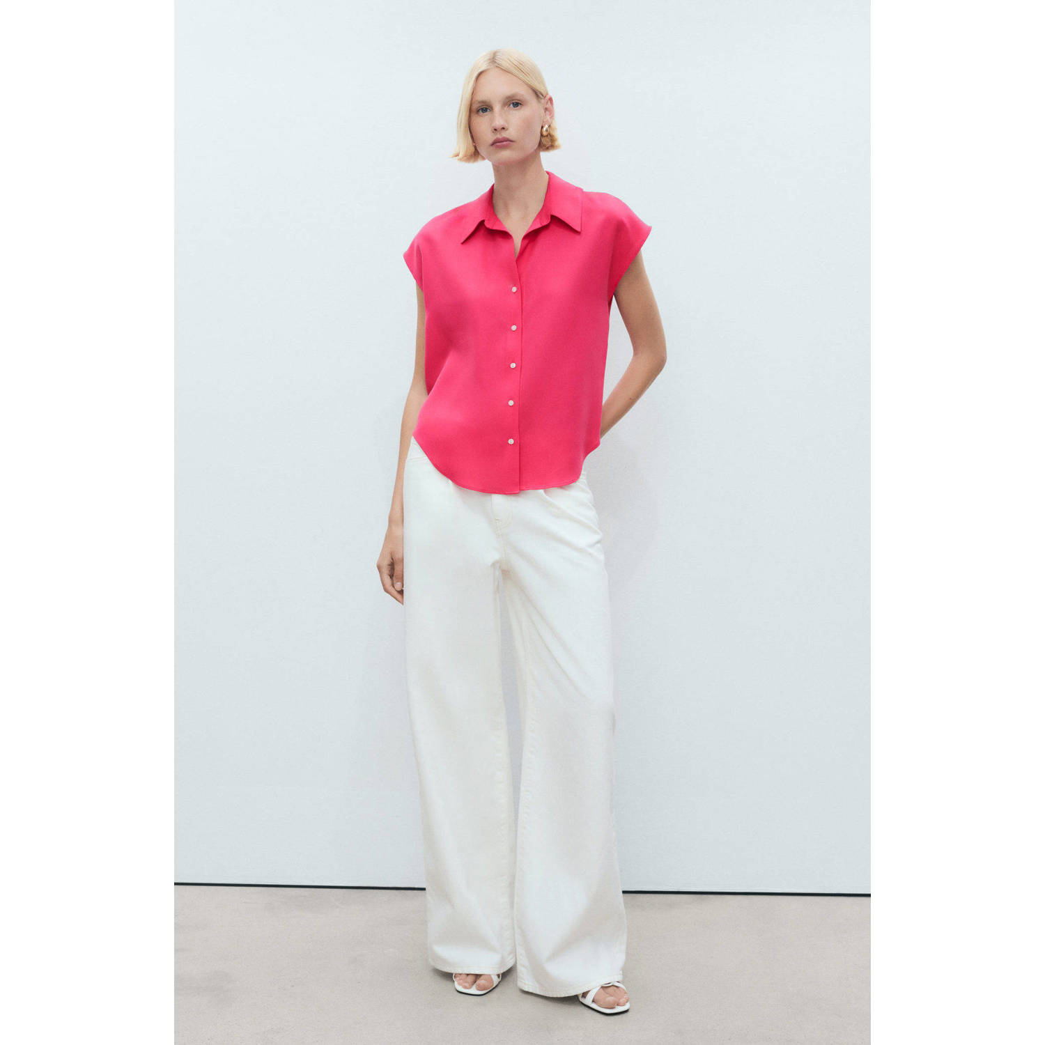 Mango blouse roze