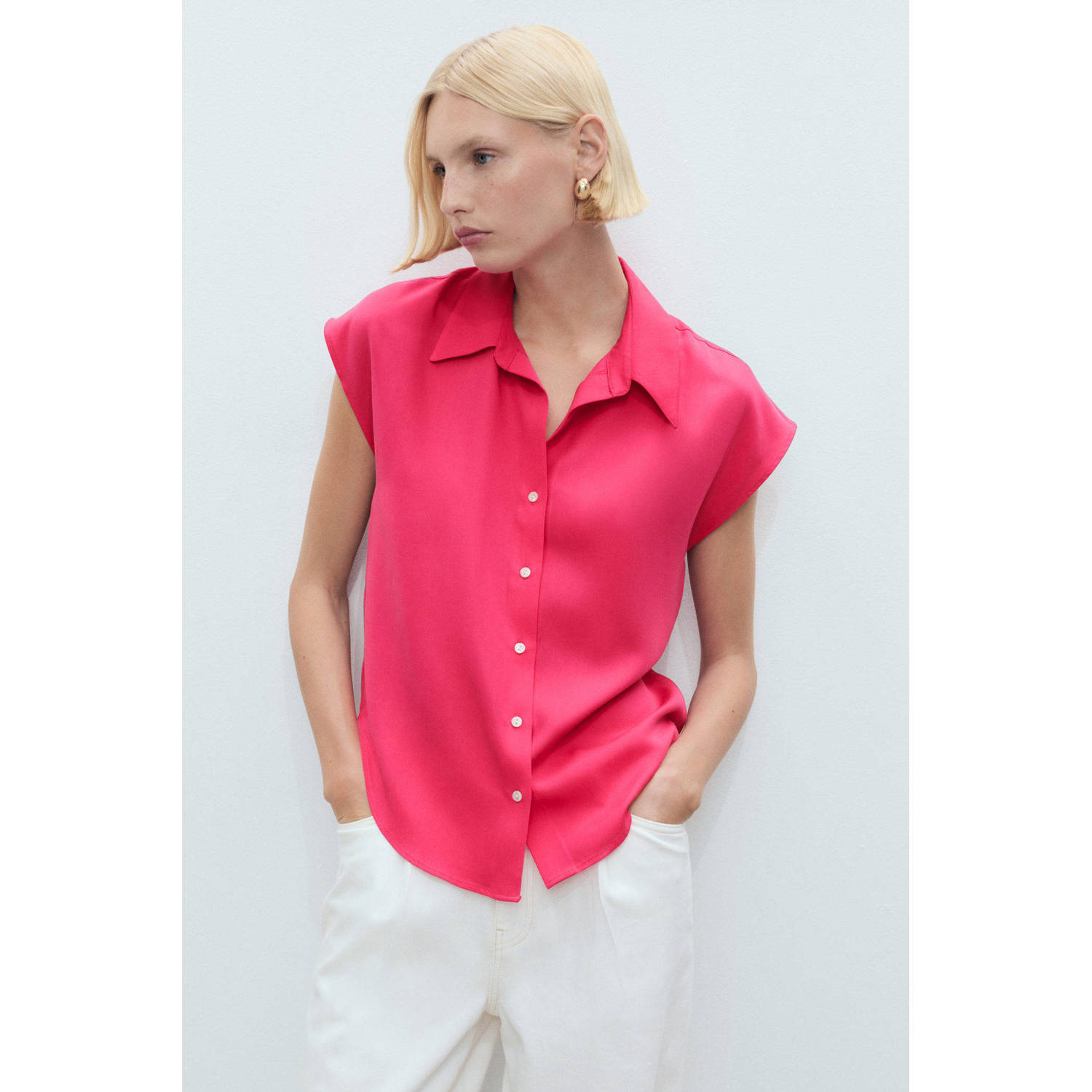Mango blouse roze