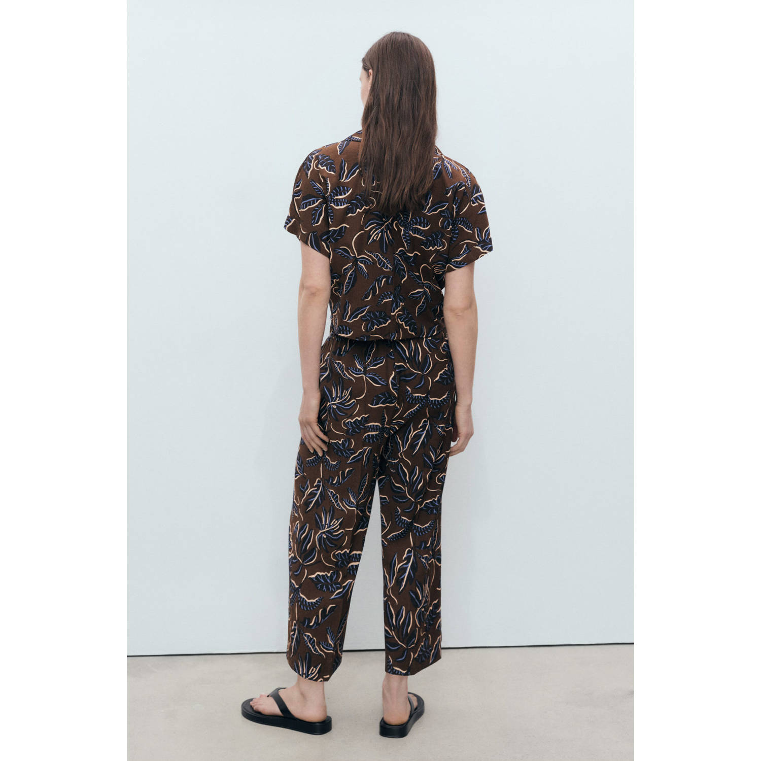 Mango blouse bruin