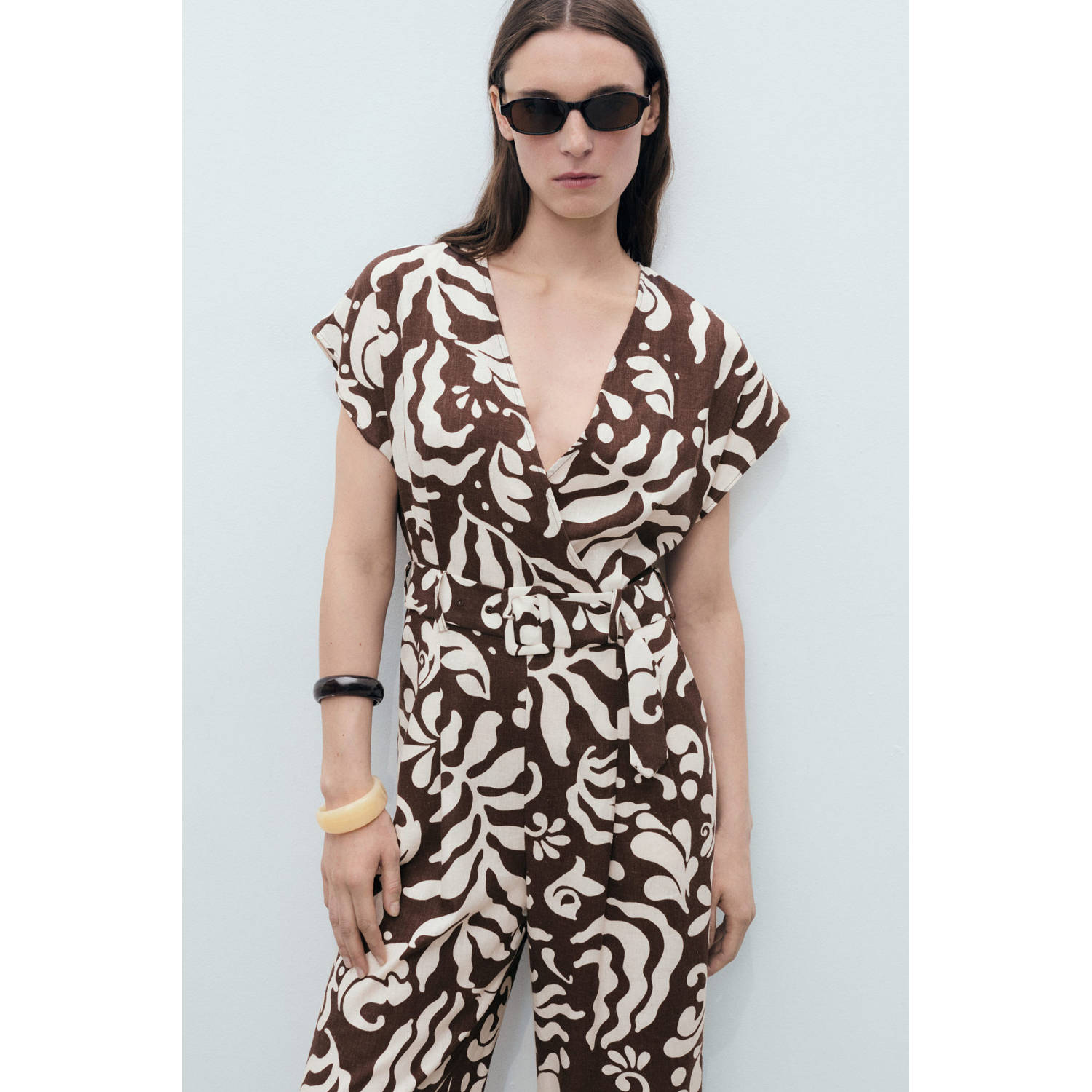 Mango linnen jumpsuit ecru
