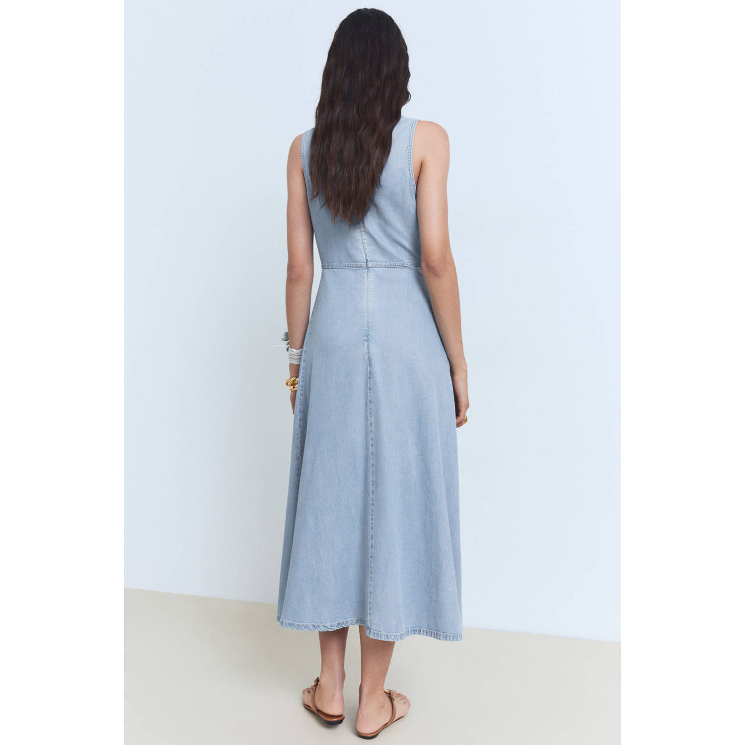 Mango denim spijkerjurk light blue denim