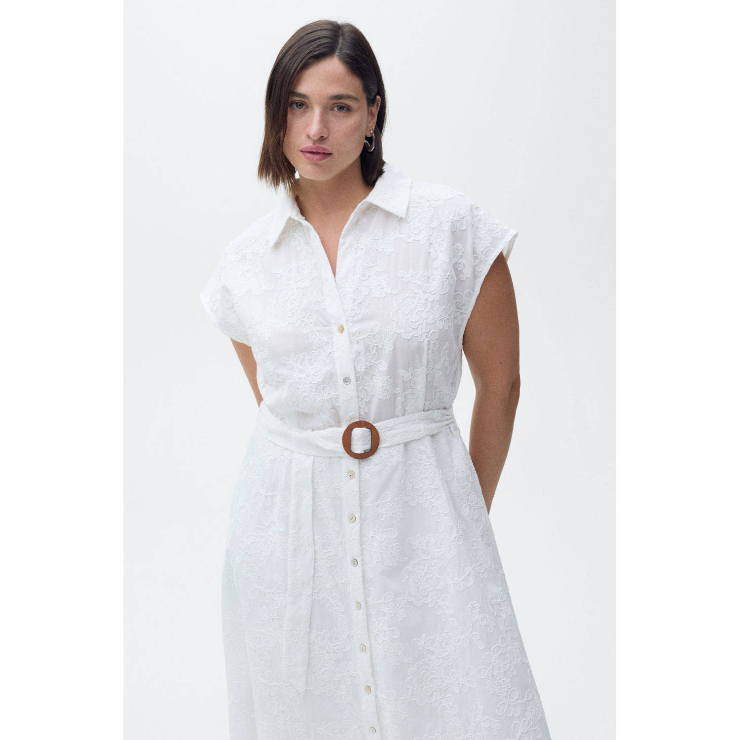 Mango blousejurk broderie ecru