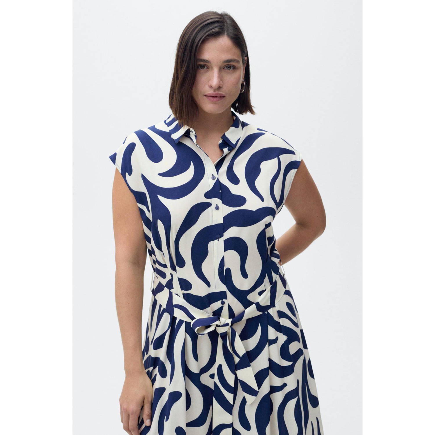 Mango blousejurk donkerblauw