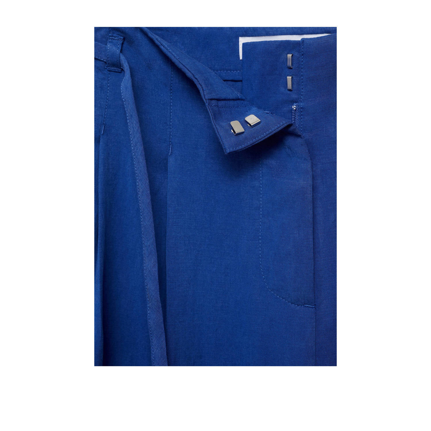 Mango wide leg regular waist pantalon blauw