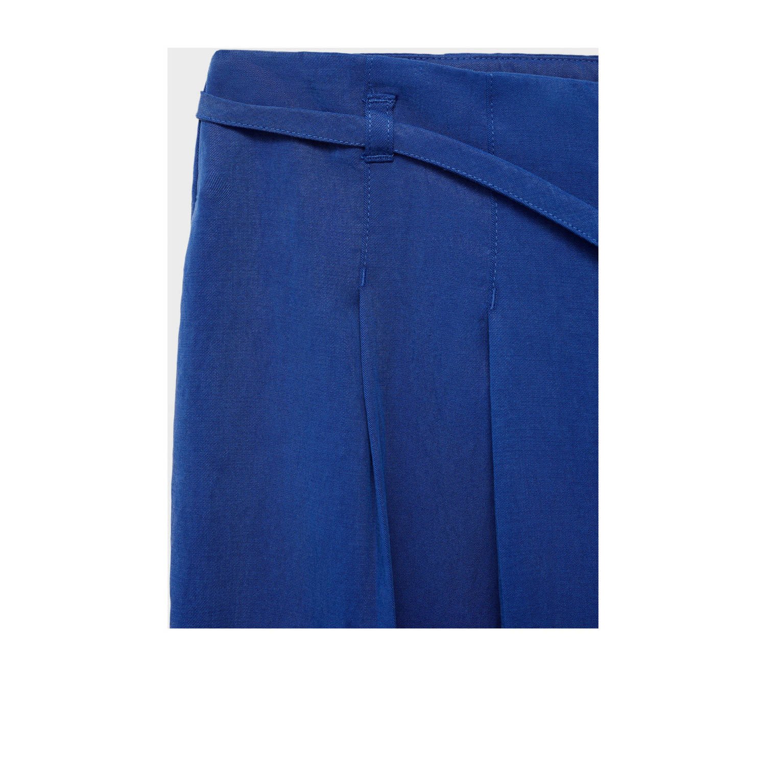 Mango wide leg regular waist pantalon blauw