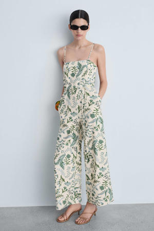 linnen wide leg jumpsuit ecru